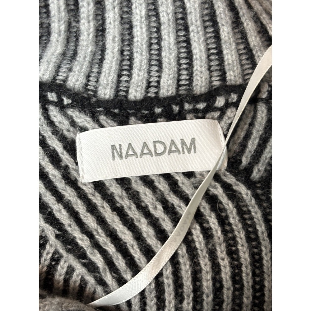 Naadam‎ Wool Cashmere Sweater Dress Small Black Gray Turtleneck Mini Zipper EUC - Picture 6 of 7
